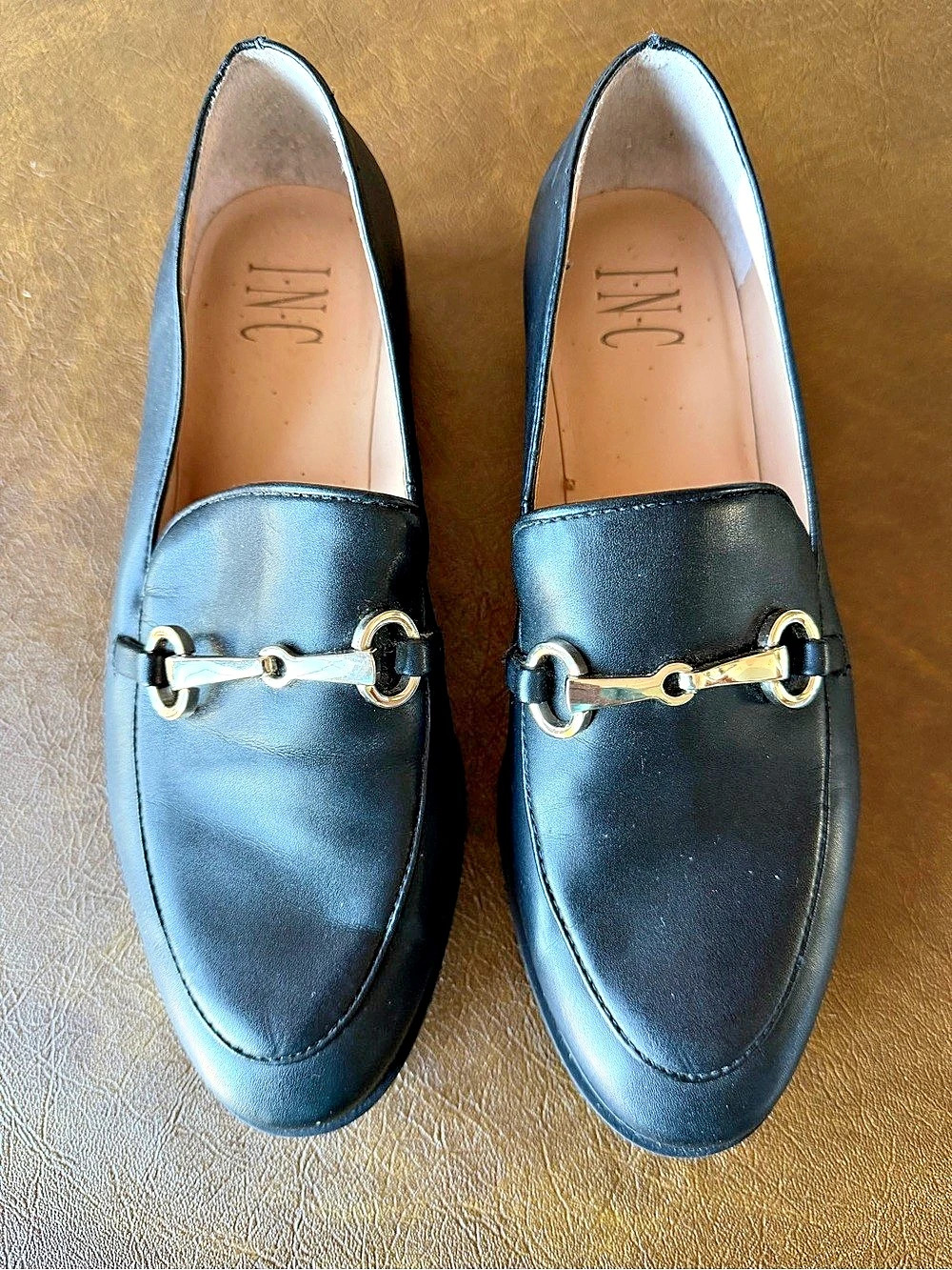 INC International Concepts Taylyn Lug Sole Loafers Black US 8